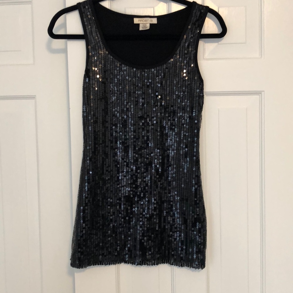 Black sequin tank top.